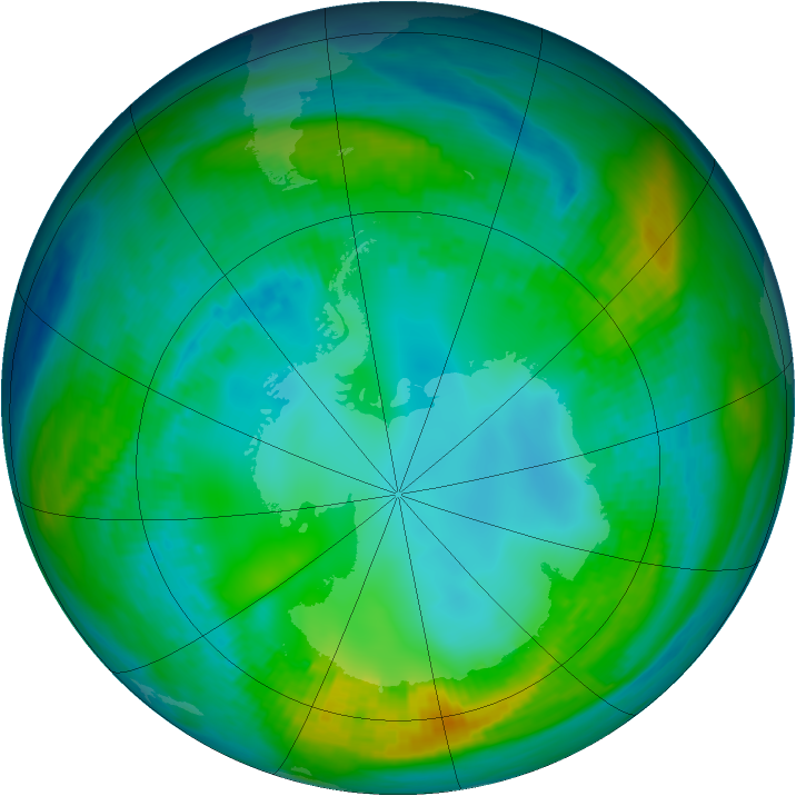 Antarctic ozone map for 09 May 1981